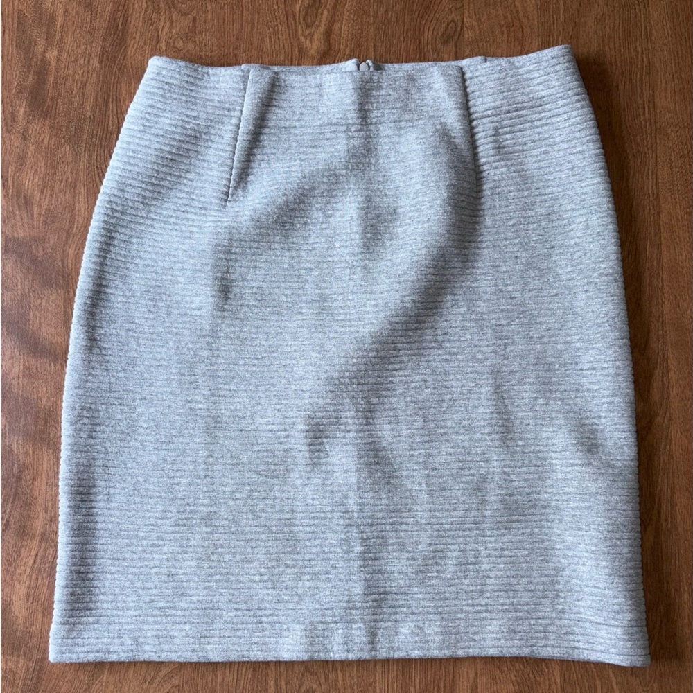 Boden Light Gray Ribbed Pencil Skirt